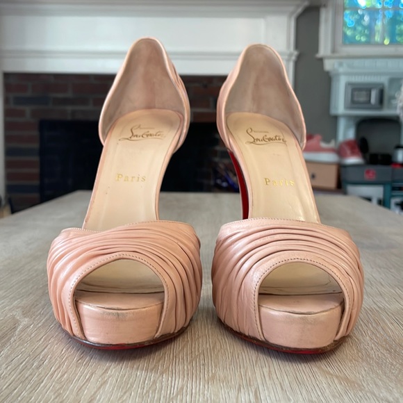 Louboutin Turbella 120MM Nude Nappa Leather - 38.5 - Picture 3 of 9